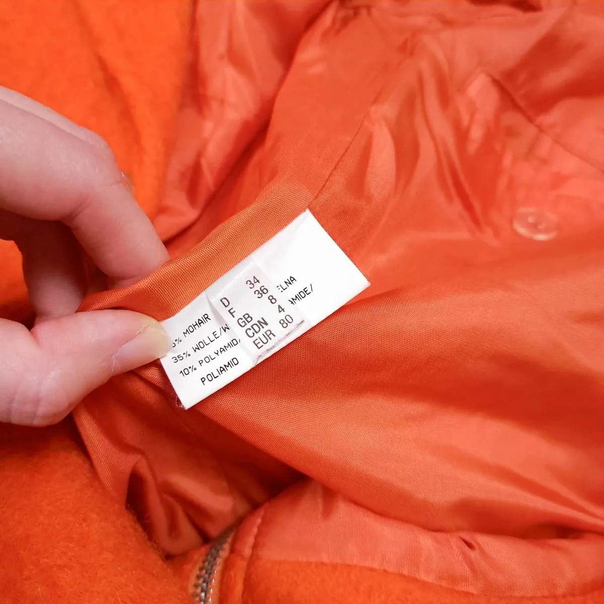 Tuzzi Orange Wool Boucle Coat 8-10UK/36-38EU - Image 4