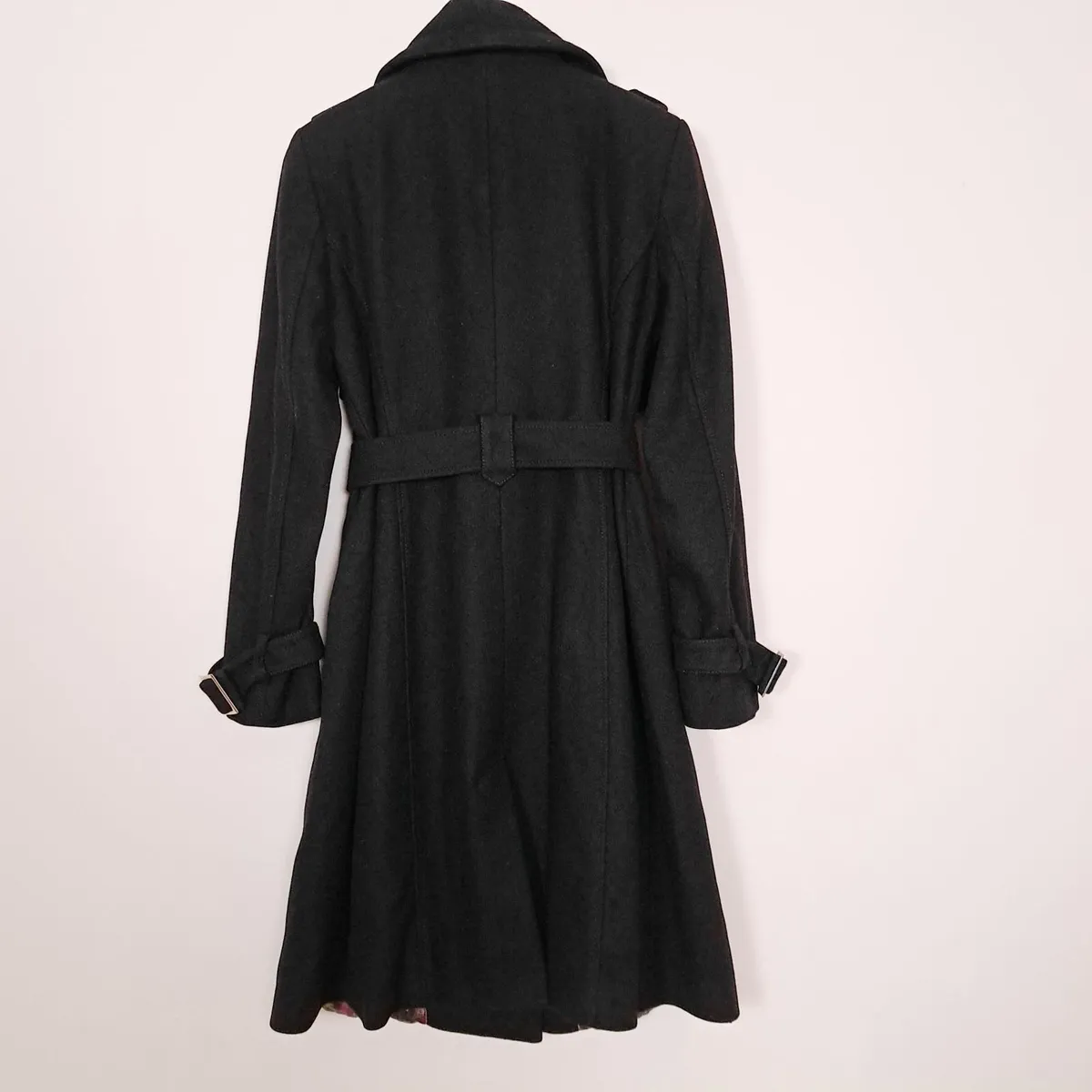 Ted Baker Black Wrap Wool Cashmere Coat 12UK/40EU - Image 2