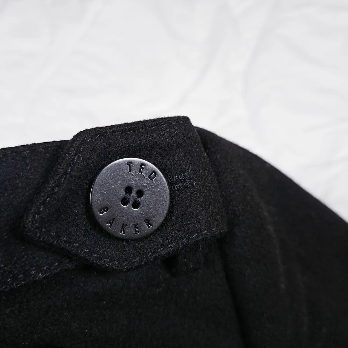 Ted Baker Black Wrap Wool Cashmere Coat 12UK/40EU - Image 4