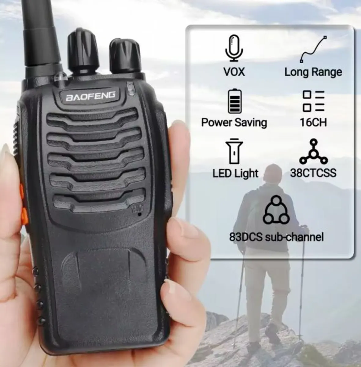 Powerful Walkie Talkie Full Set with Earpieces - Image 3