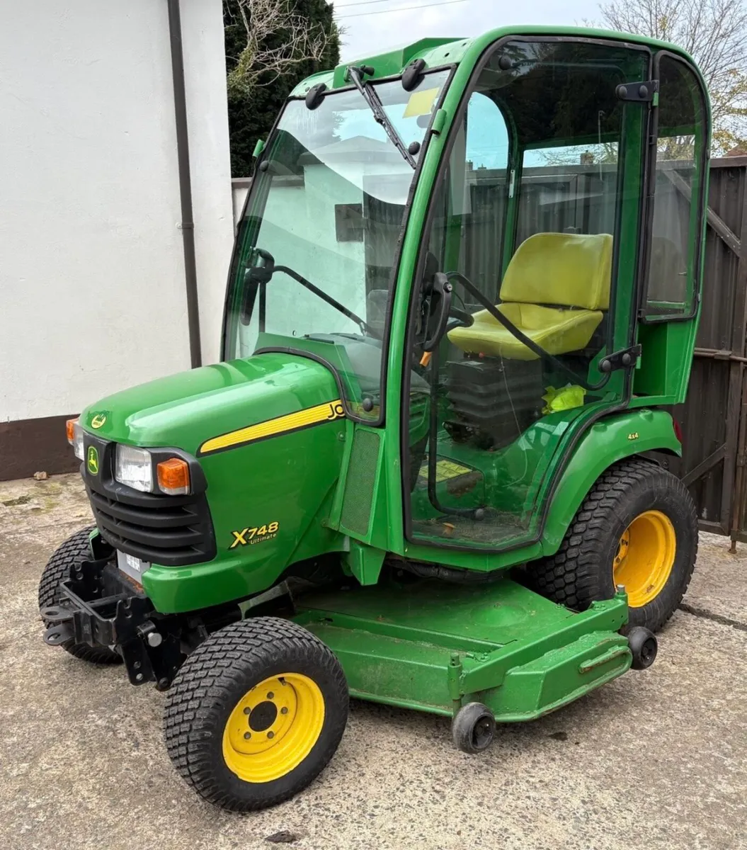 John Deere X748 Ultimate Ride on Mower Diesel - Image 1