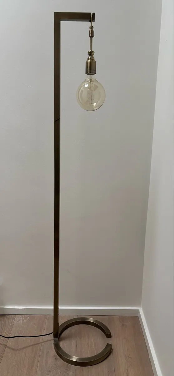 Modern brass floor lamp - 5 ft tall. - Image 2