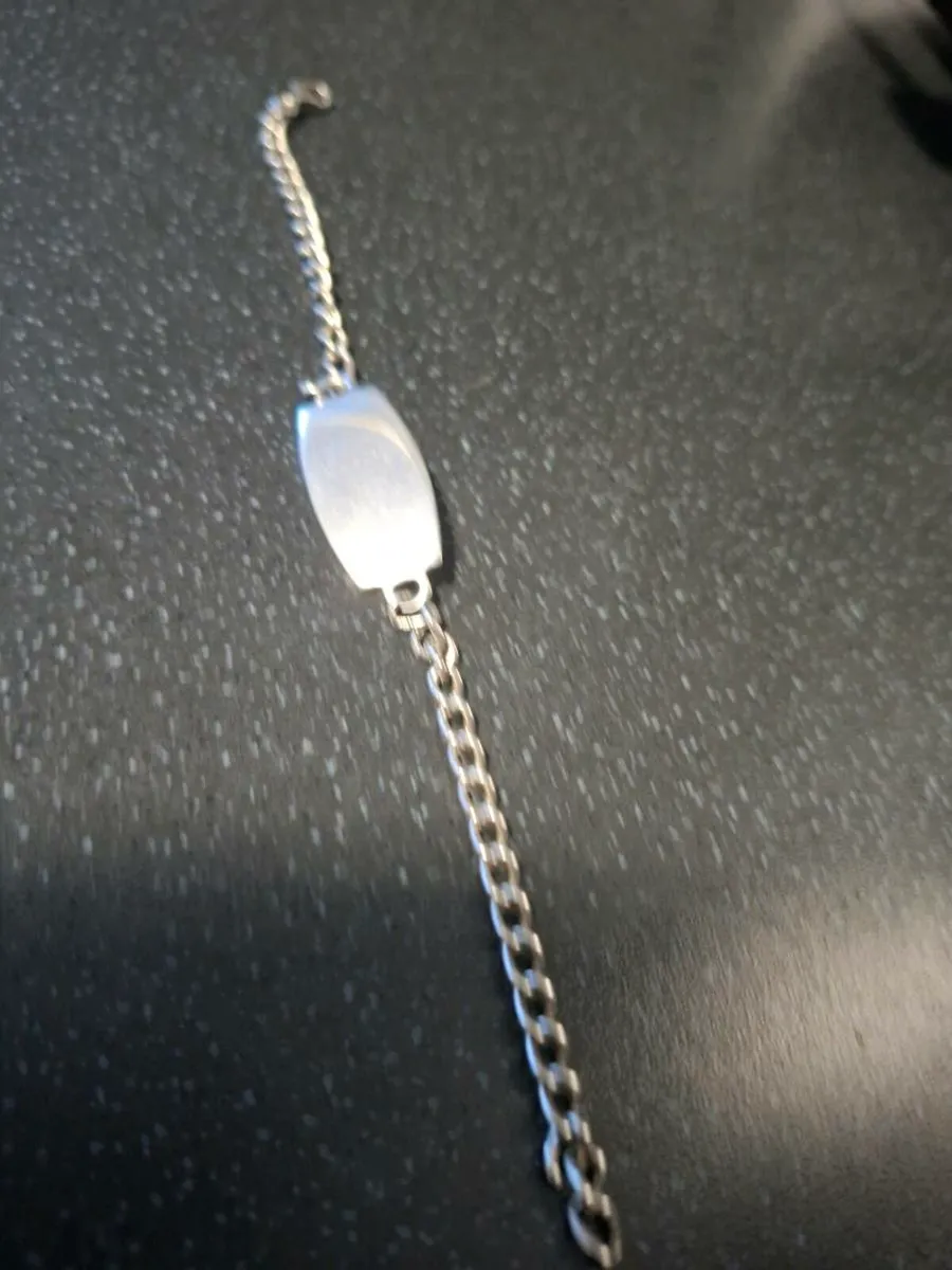 Vintage stamped Silver Identity Bracelet - Image 2