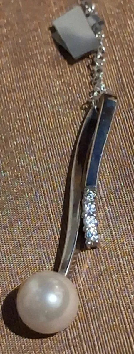 Vintage Sterling Silver & Luster Pearl Pendant... - Image 2