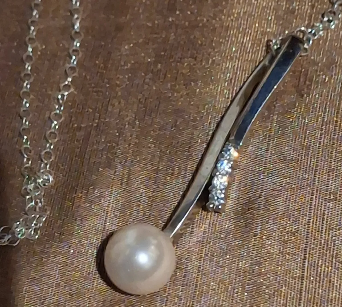 Vintage Sterling Silver & Luster Pearl Pendant... - Image 3