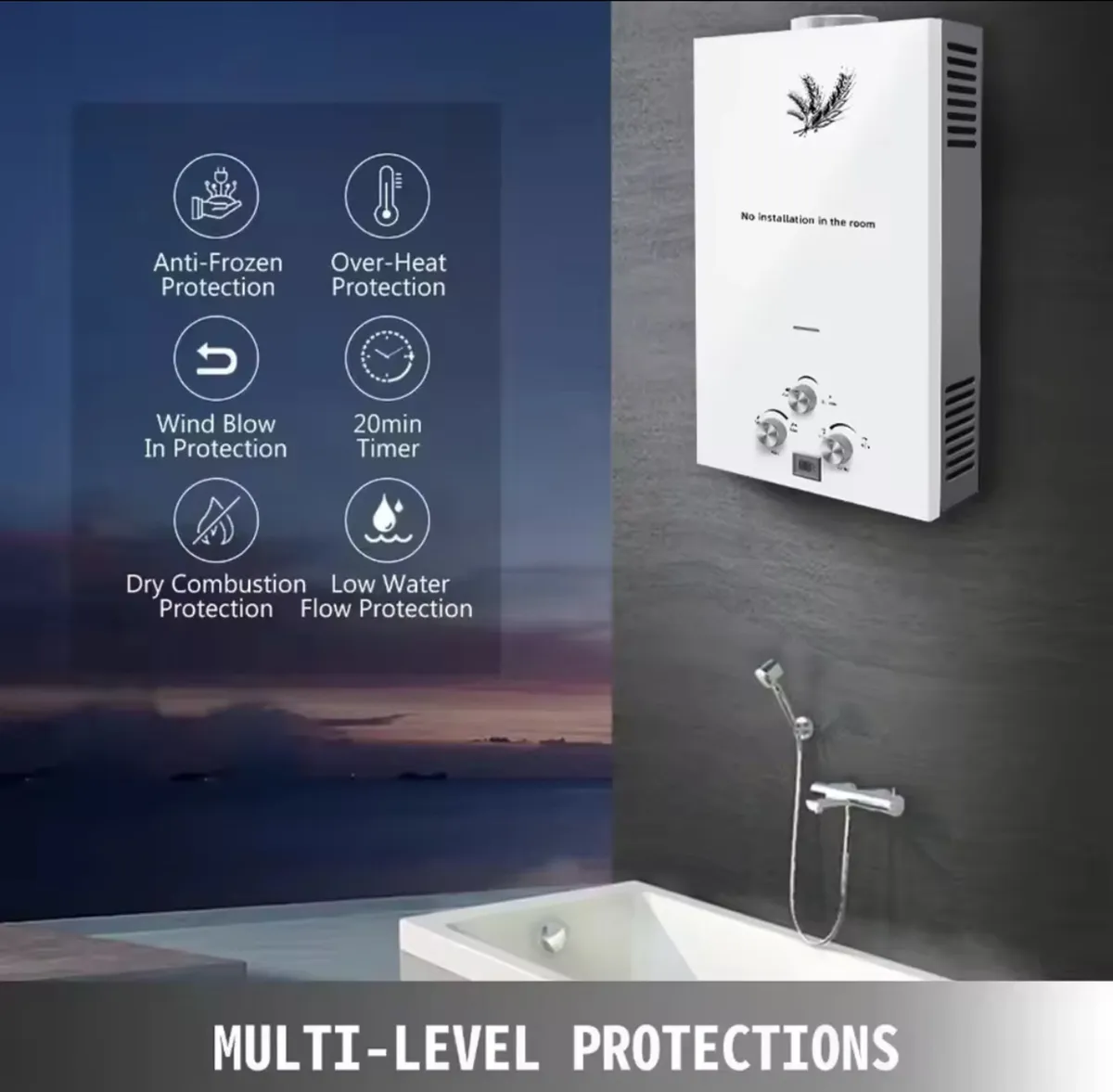 gas water heater 8L lpg liquefied petroleum gas - Image 2