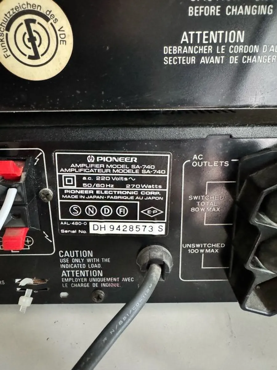 pioneer vintage hi-fi separates with speakers - Image 2