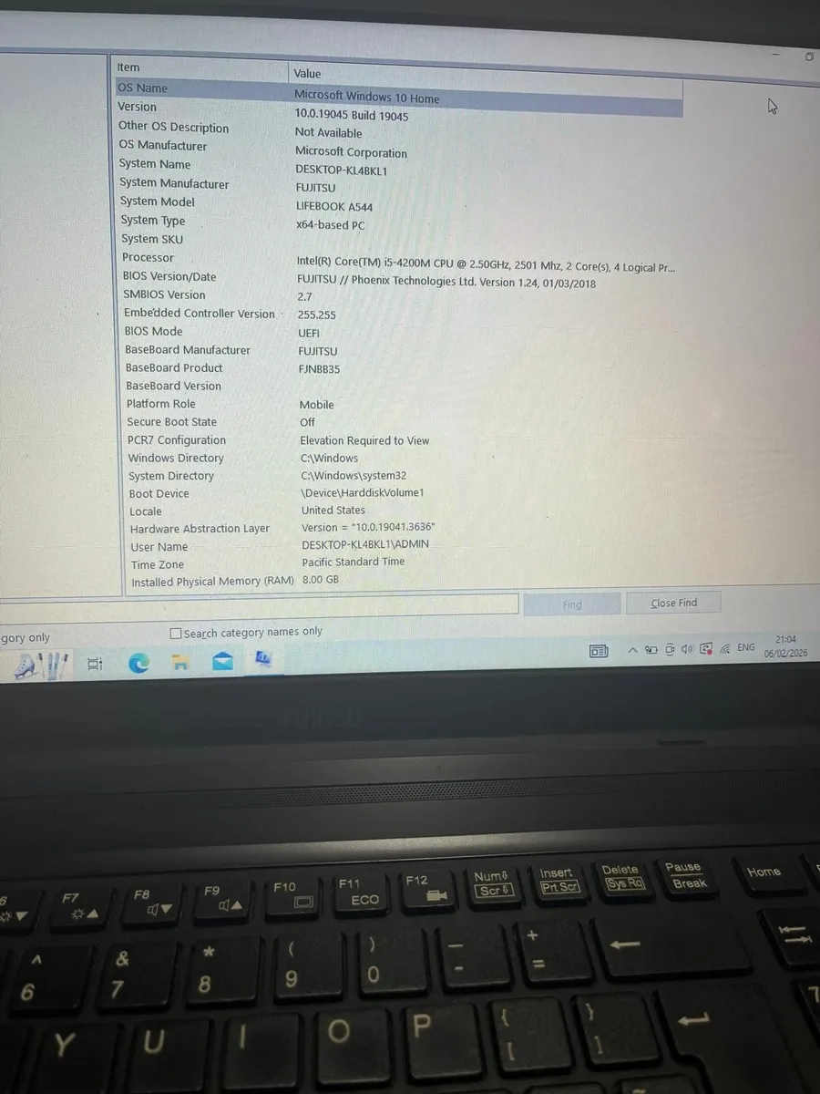 Laptop FUJITSU LIFEBOOK A544 - Image 3