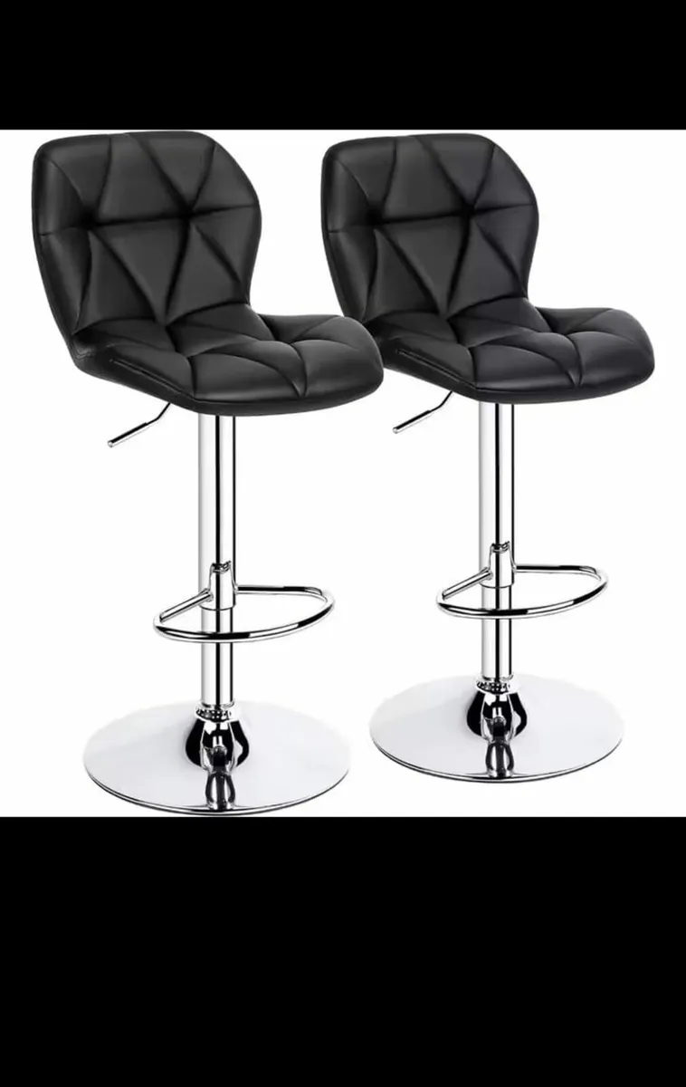 Bar Stools/ Set of 2 Bar Chairs/ Modern Height Adj - Image 2