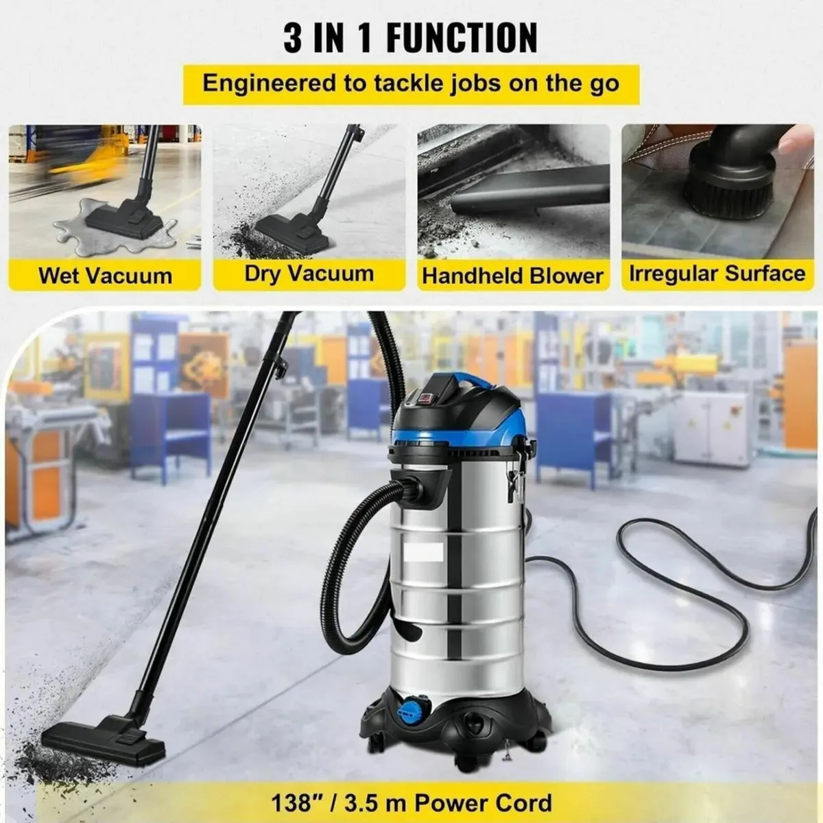 Wet Dry Vacuum Cleaner Dust Extraction System - Image 4