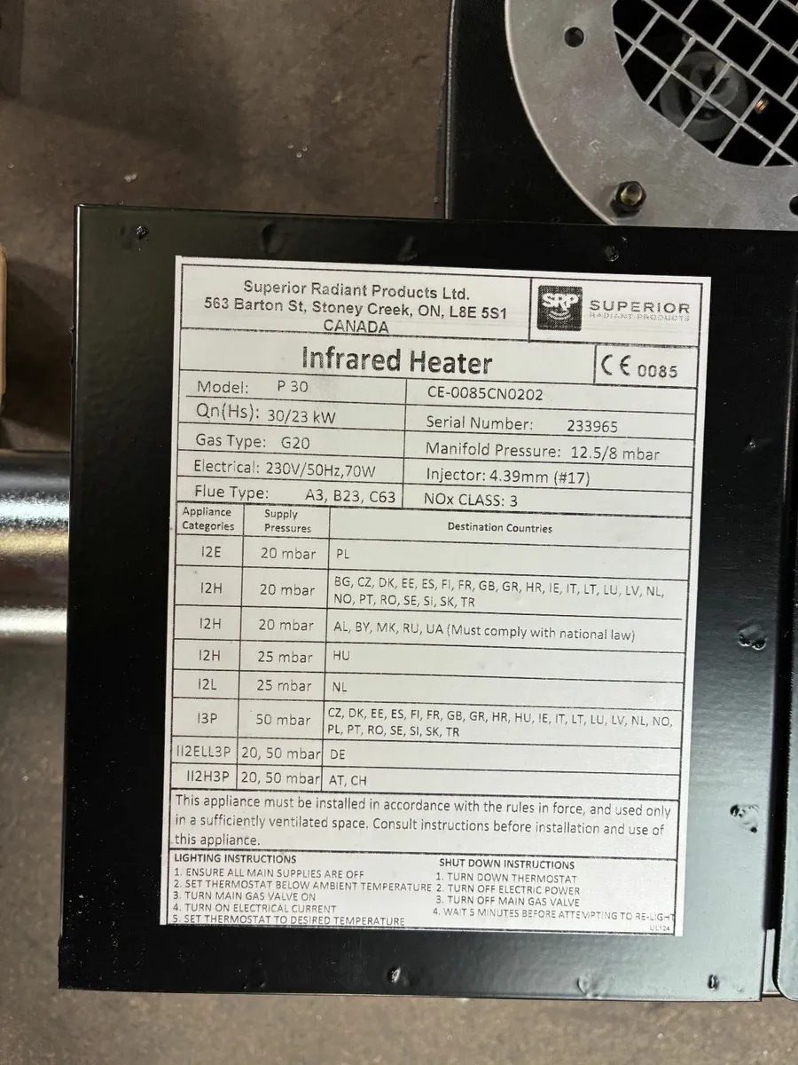 Gas Radiant heater Industrial - Image 3