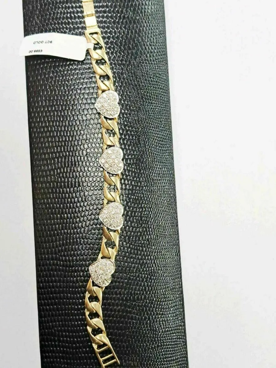 9K Gold Hearted Bracelet 9CT - Image 4