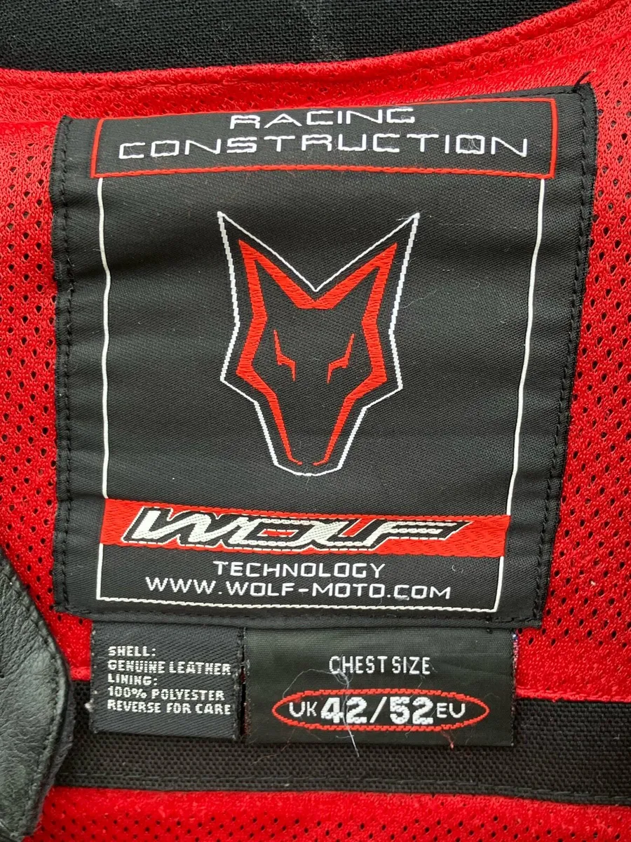 Wolf One Piece Leather Mens Motorcycle Suit. - Image 3