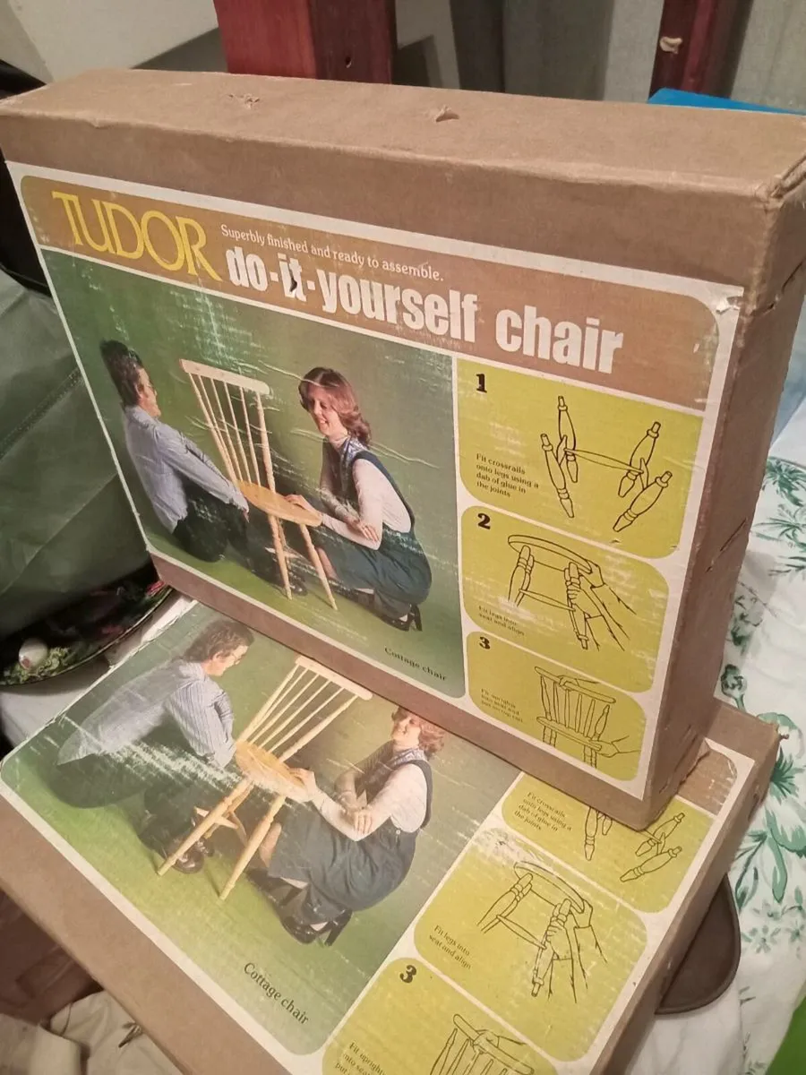 vintage tudor diy  cottage chairs unopened  x2 - Image 1