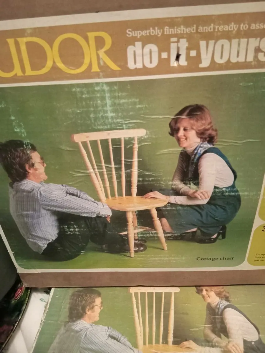 vintage tudor diy  cottage chairs unopened  x2 - Image 4