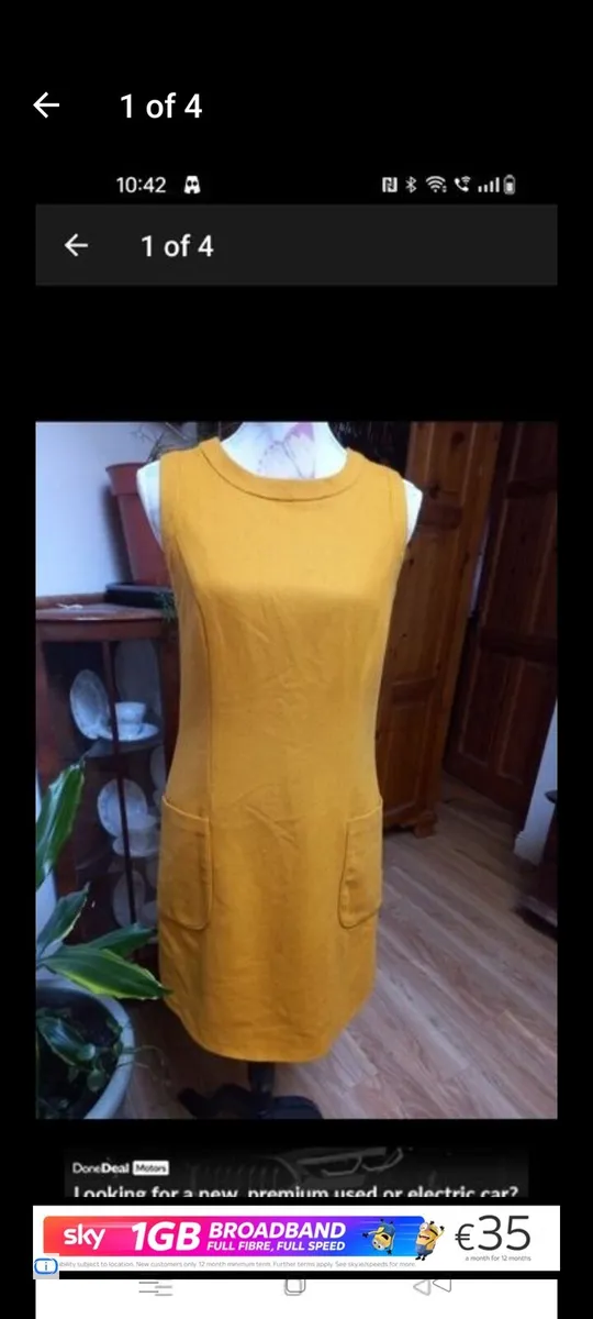 Oasis vintage mustard coloured dress, beautiful qu - Image 1