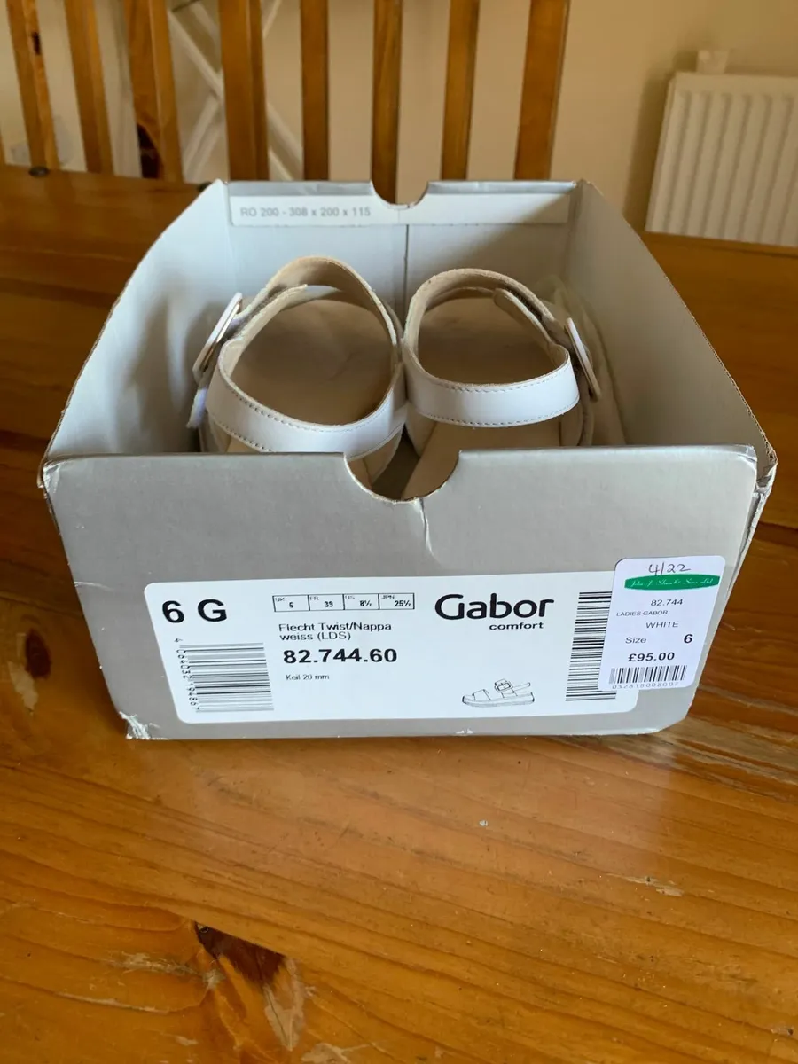 Leather White Gabor Sandals - Image 3