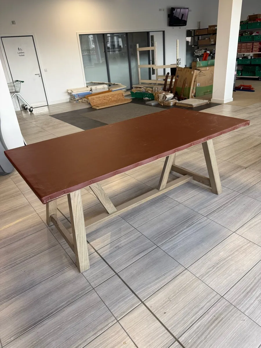 Solid Wood Trestle Table – Rustic Style – €250 - Image 1