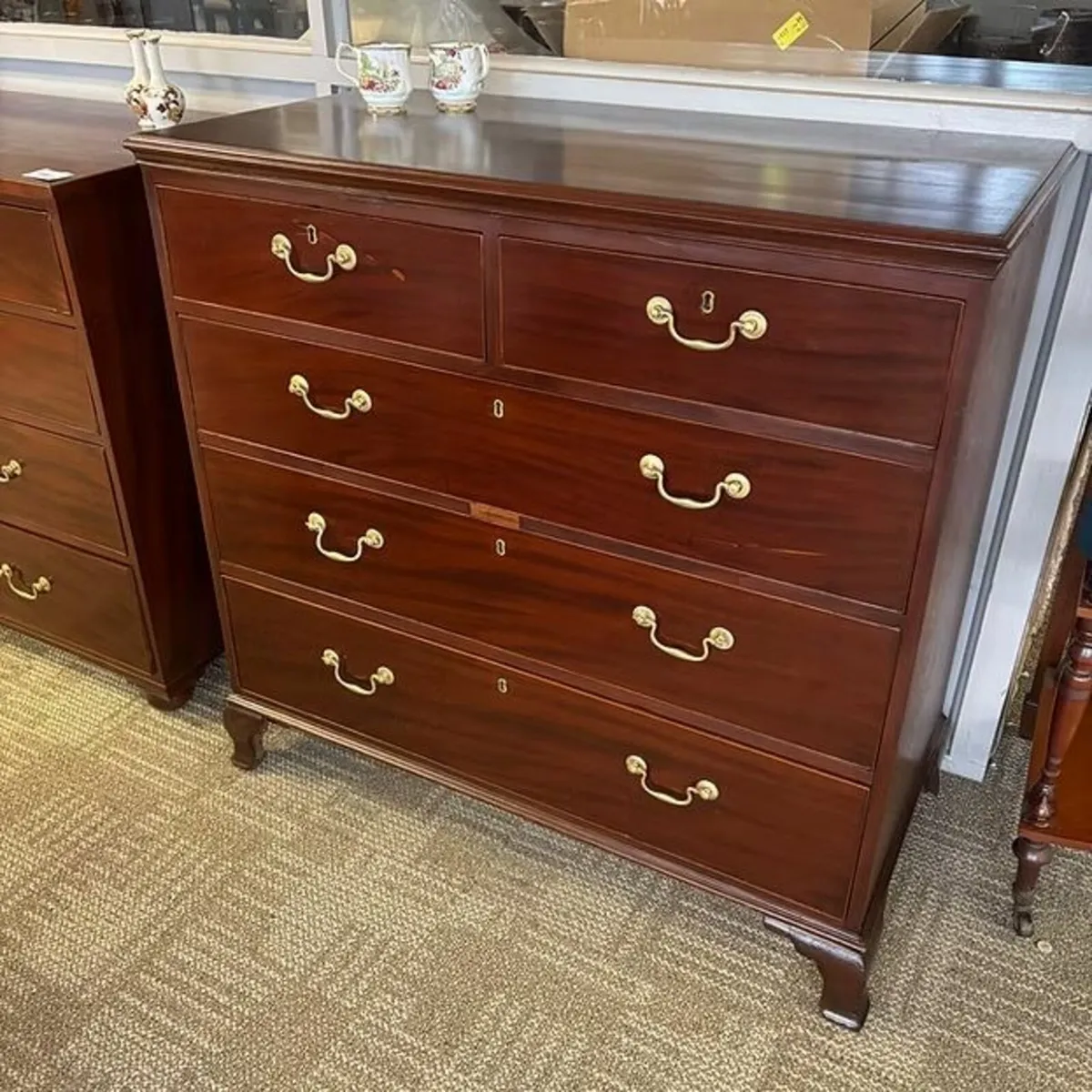 Edwardian mahogany chest of drawers. Enclosed of 2