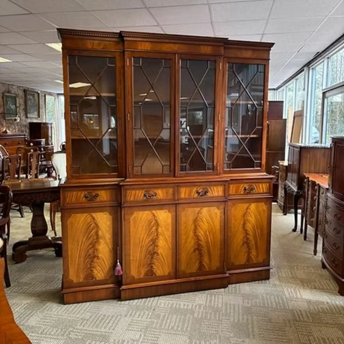 Fabulous mahogany four door display cabinet