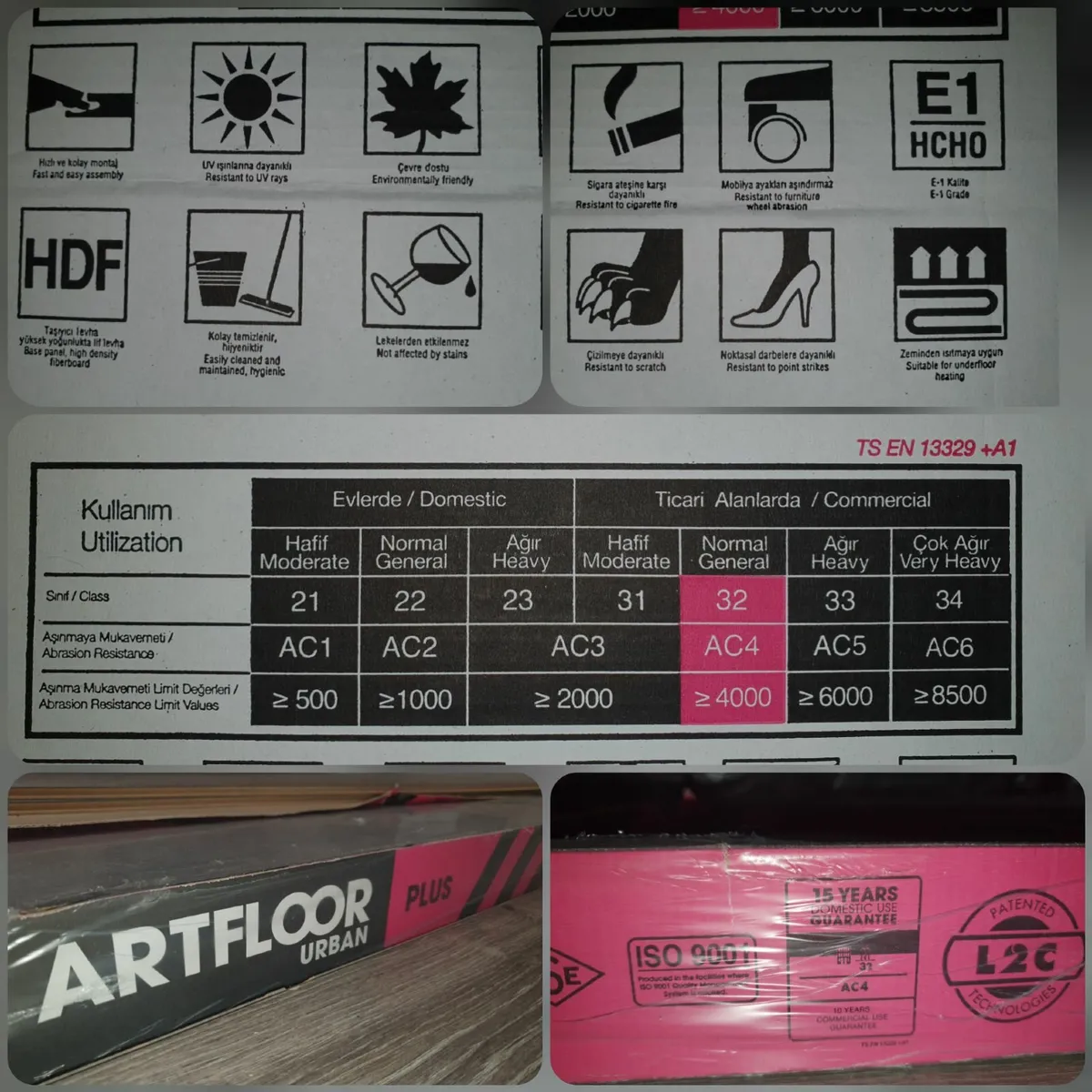 8mm laminated click flooring AC4 - Image 2