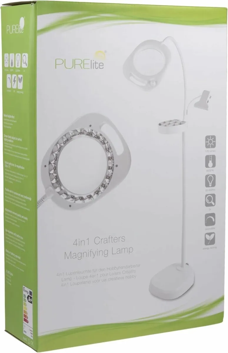 Magnifying LED Craft Lamp - Floor Table Clip-on - Image 4