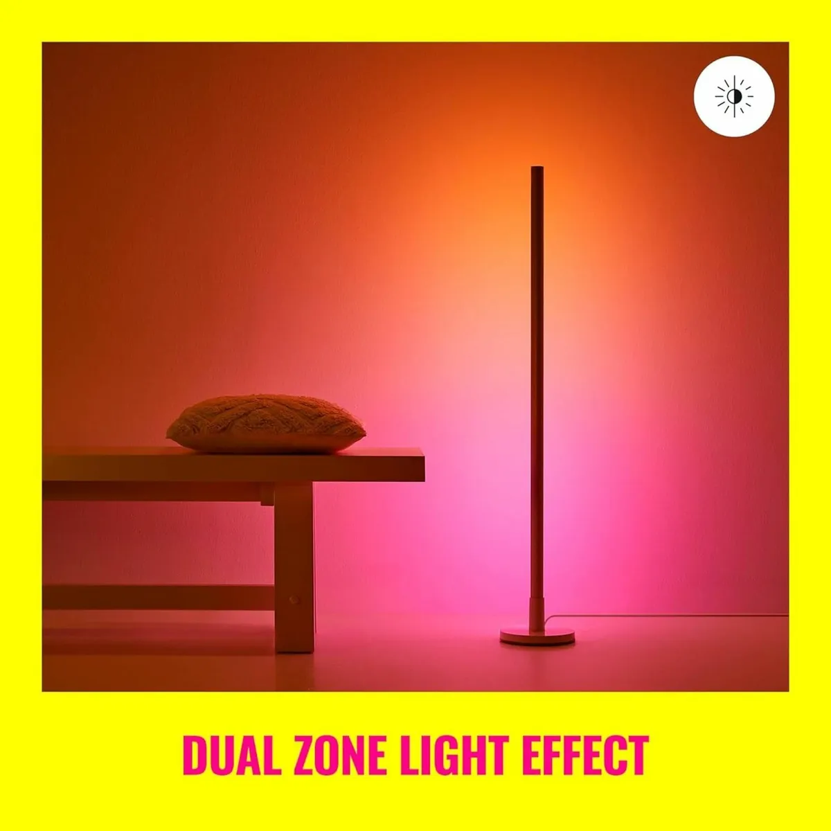 Smart LED Floor Lamp Colour Dual Zone Light Plug - Image 4