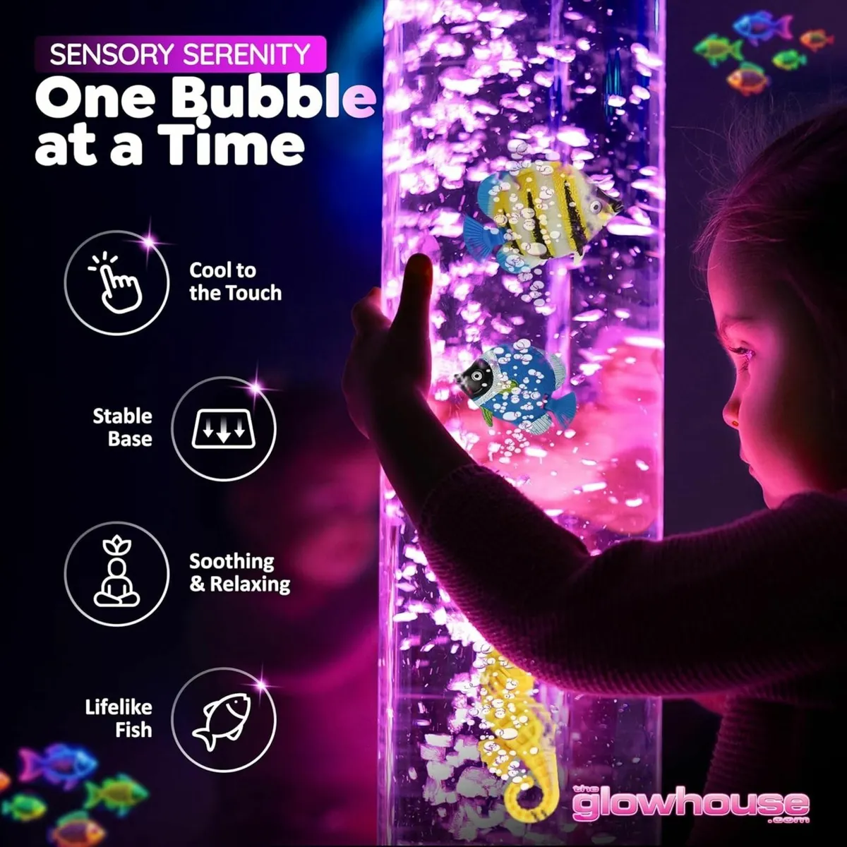 100cm Colour Changing Sensory Bubble Lamp with - Image 4