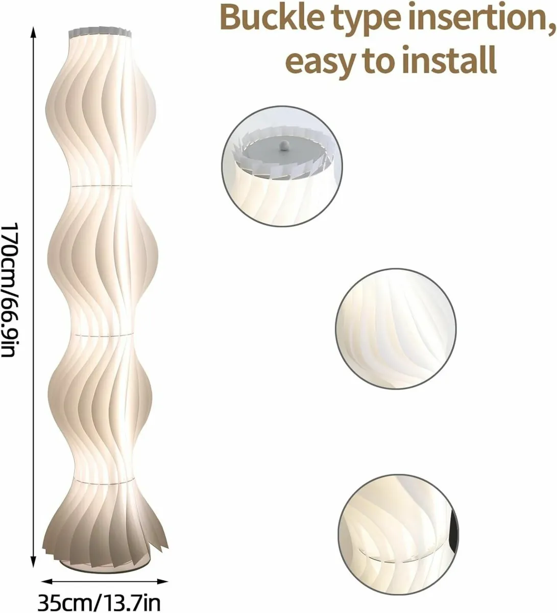 LED White Floor Lamp: 170cm Tall Modern 3 Color - Image 3