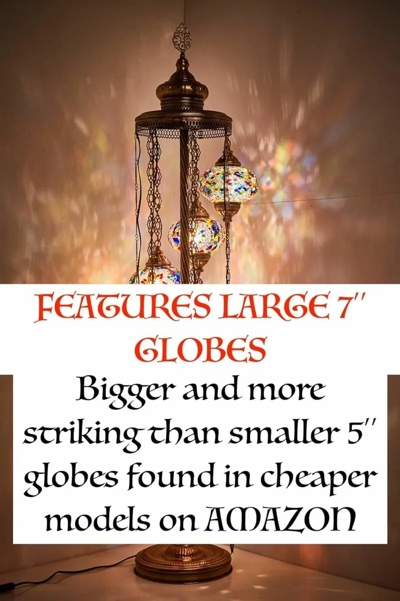 - 7 Big Globes Turkish Moroccan Colorful Mosaic - Image 3