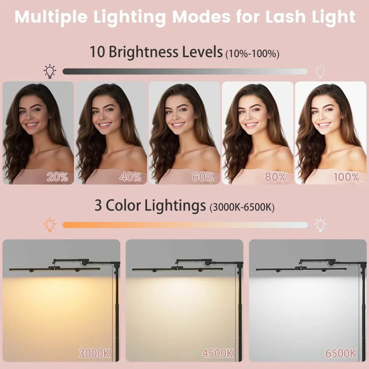 40W Foldable Square Lash Light for Beauty Salon 3 - Image 2