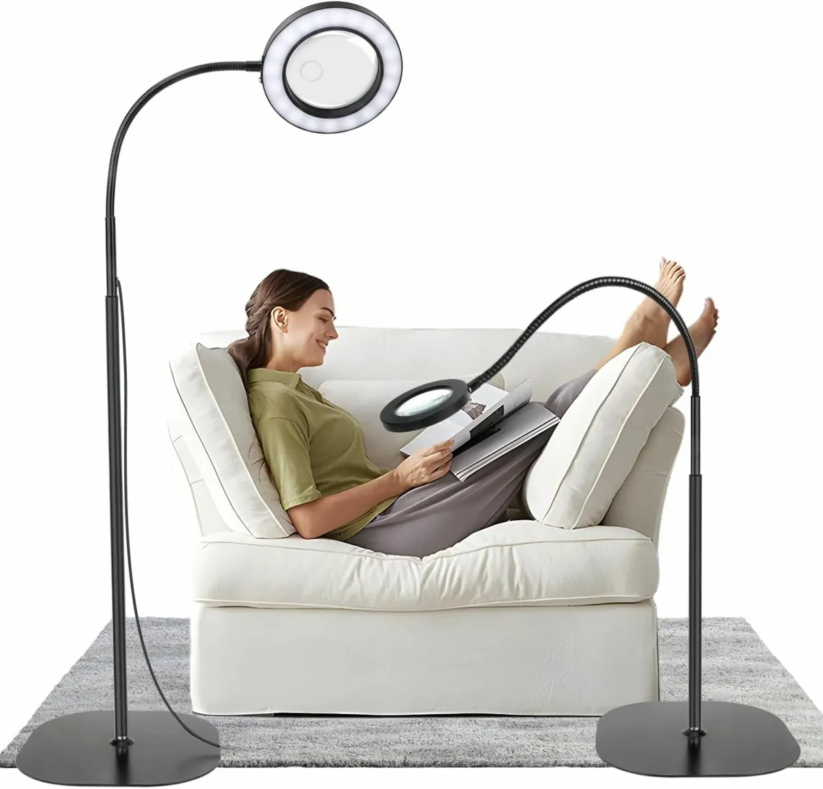 5X 10X Magnifying Glass with Light and Stand 36 - Image 1