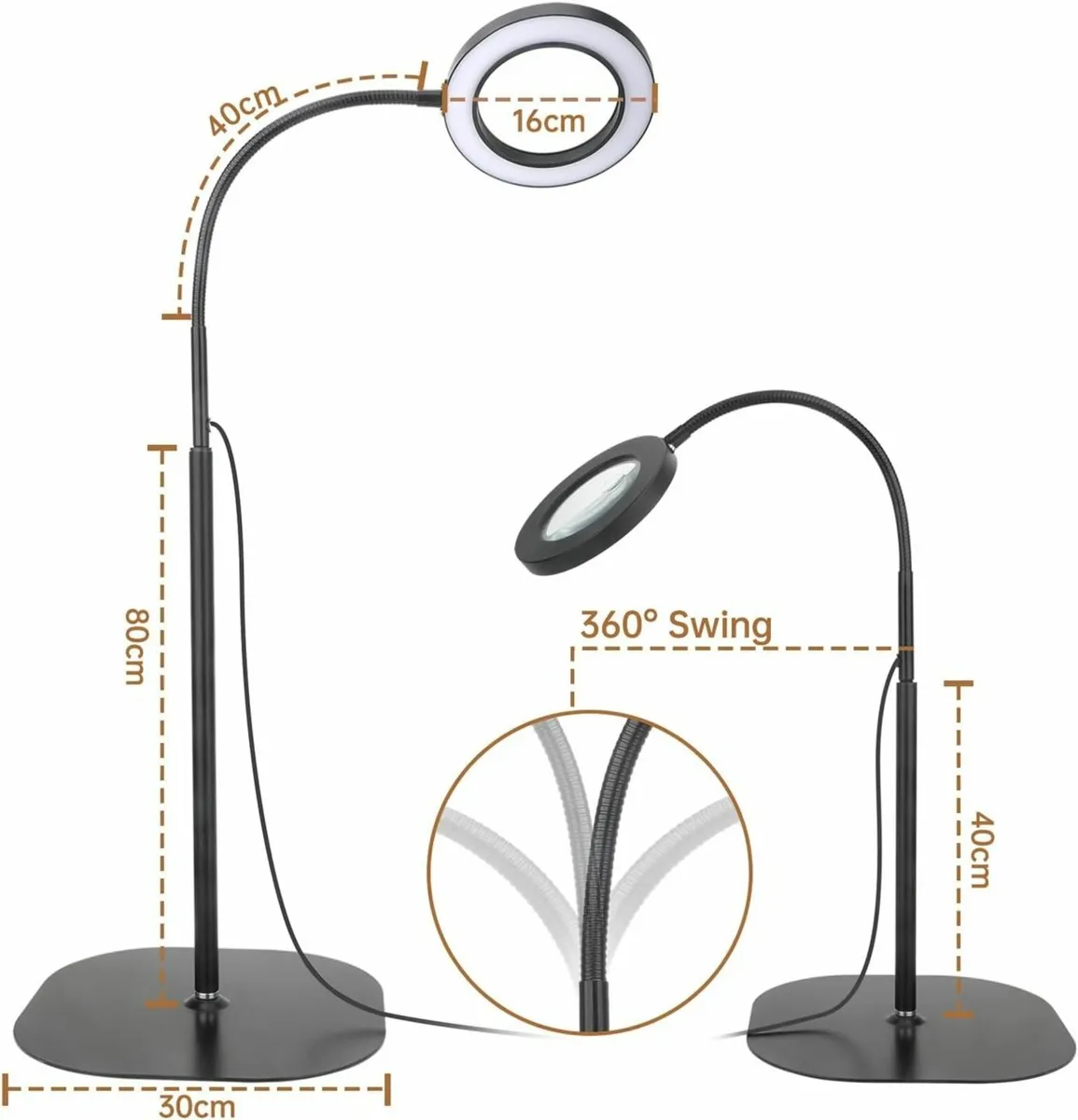 5X 10X Magnifying Glass with Light and Stand 36 - Image 3