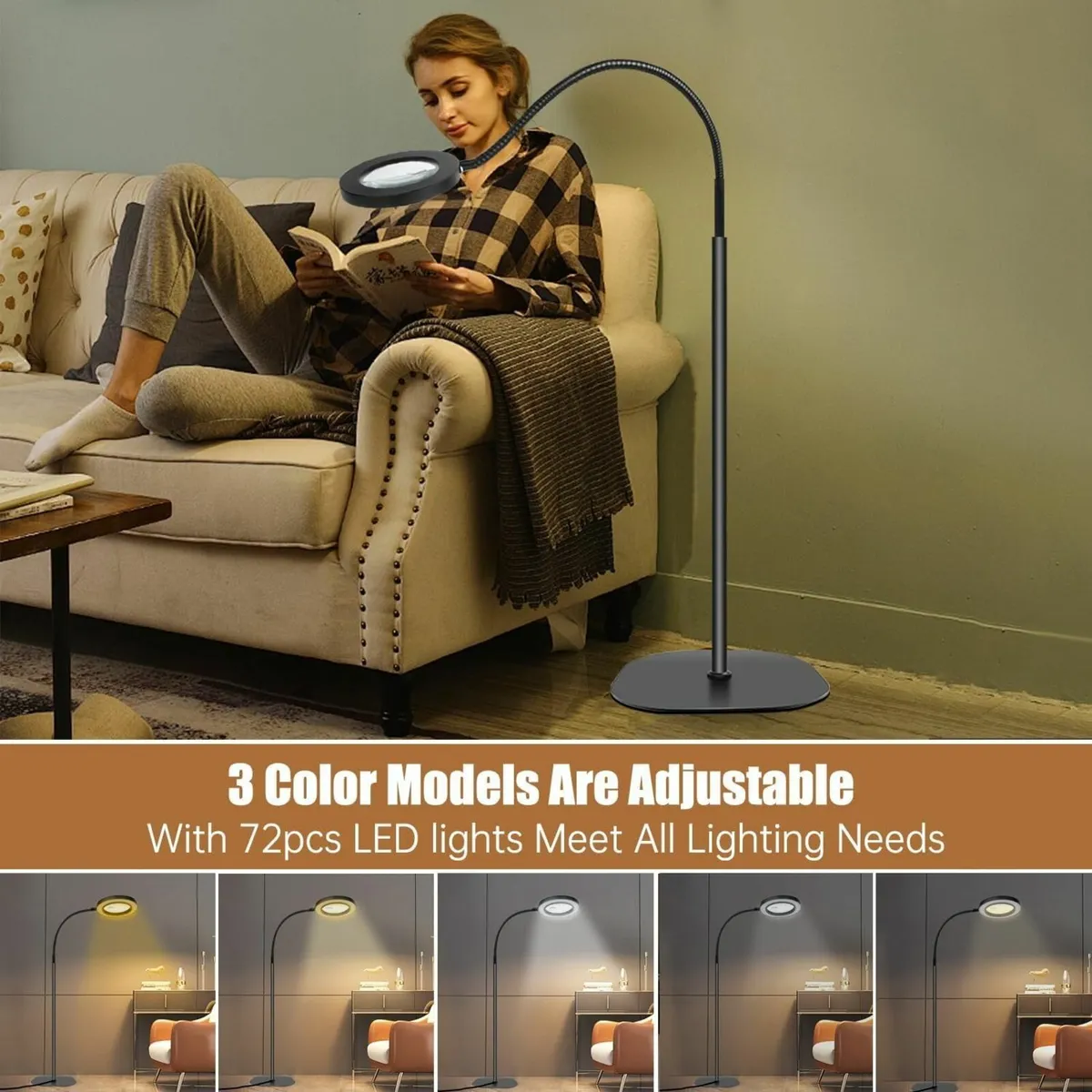 5X 10X Magnifying Glass with Light and Stand 36 - Image 4