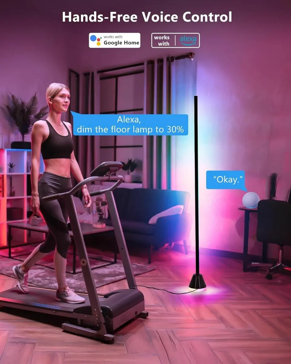 Smart LED Floor Lamp RGBIC WiFi Standing Corner - Image 2