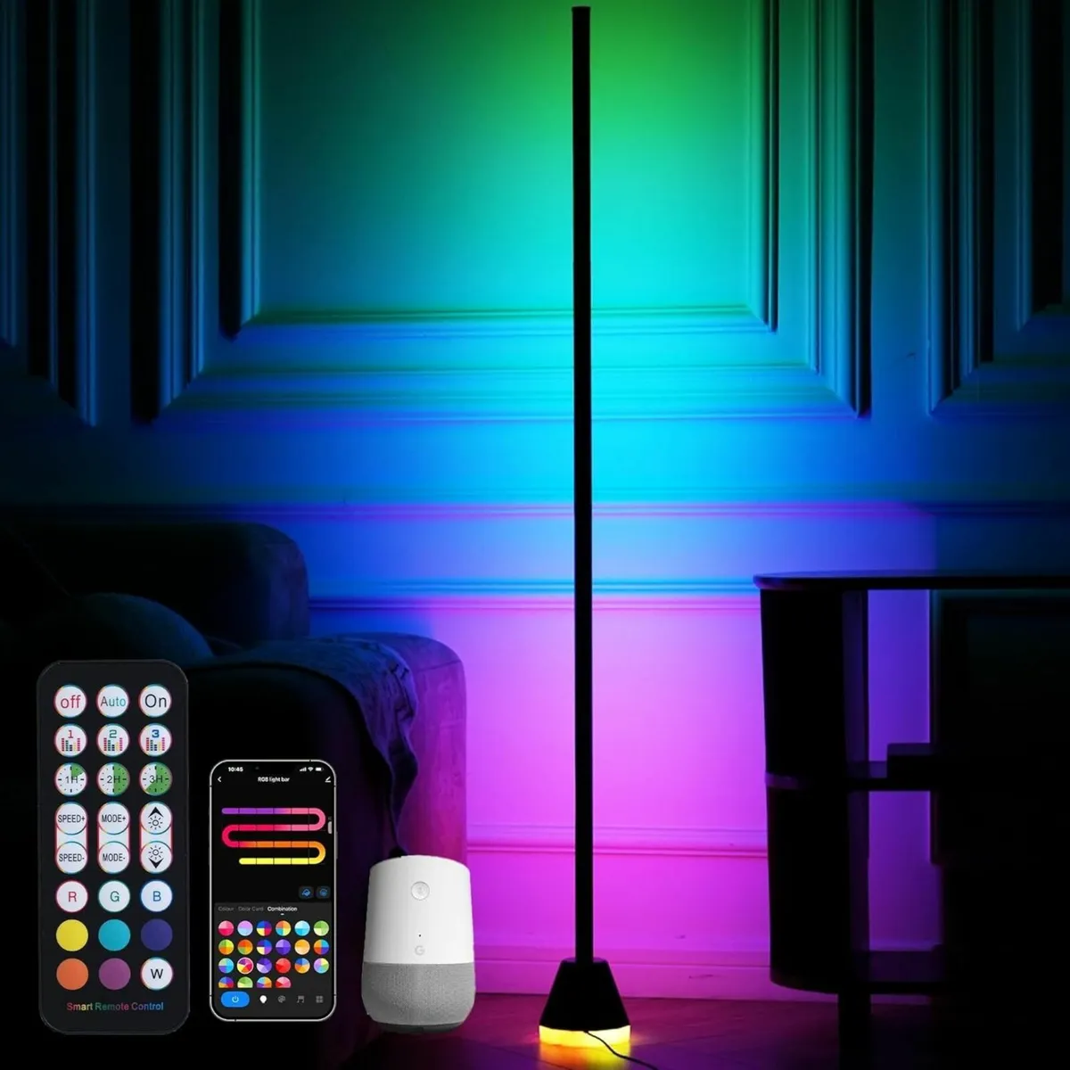 Smart LED Floor Lamp RGBIC WiFi Standing Corner - Image 1