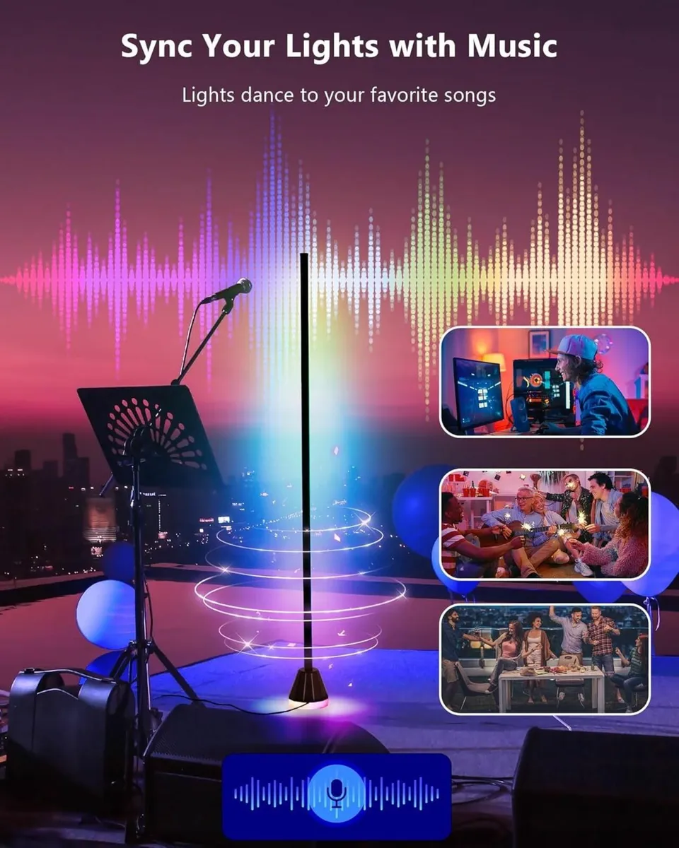 Smart LED Floor Lamp RGBIC WiFi Standing Corner - Image 3