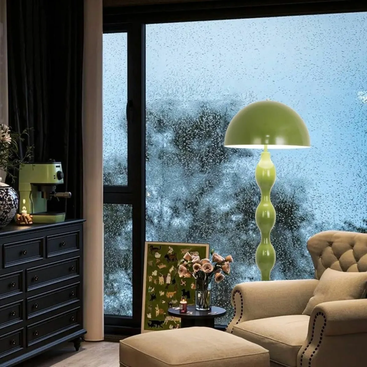 Floor Lamp Creative Green Mushroom Tall Lamps for - Image 4