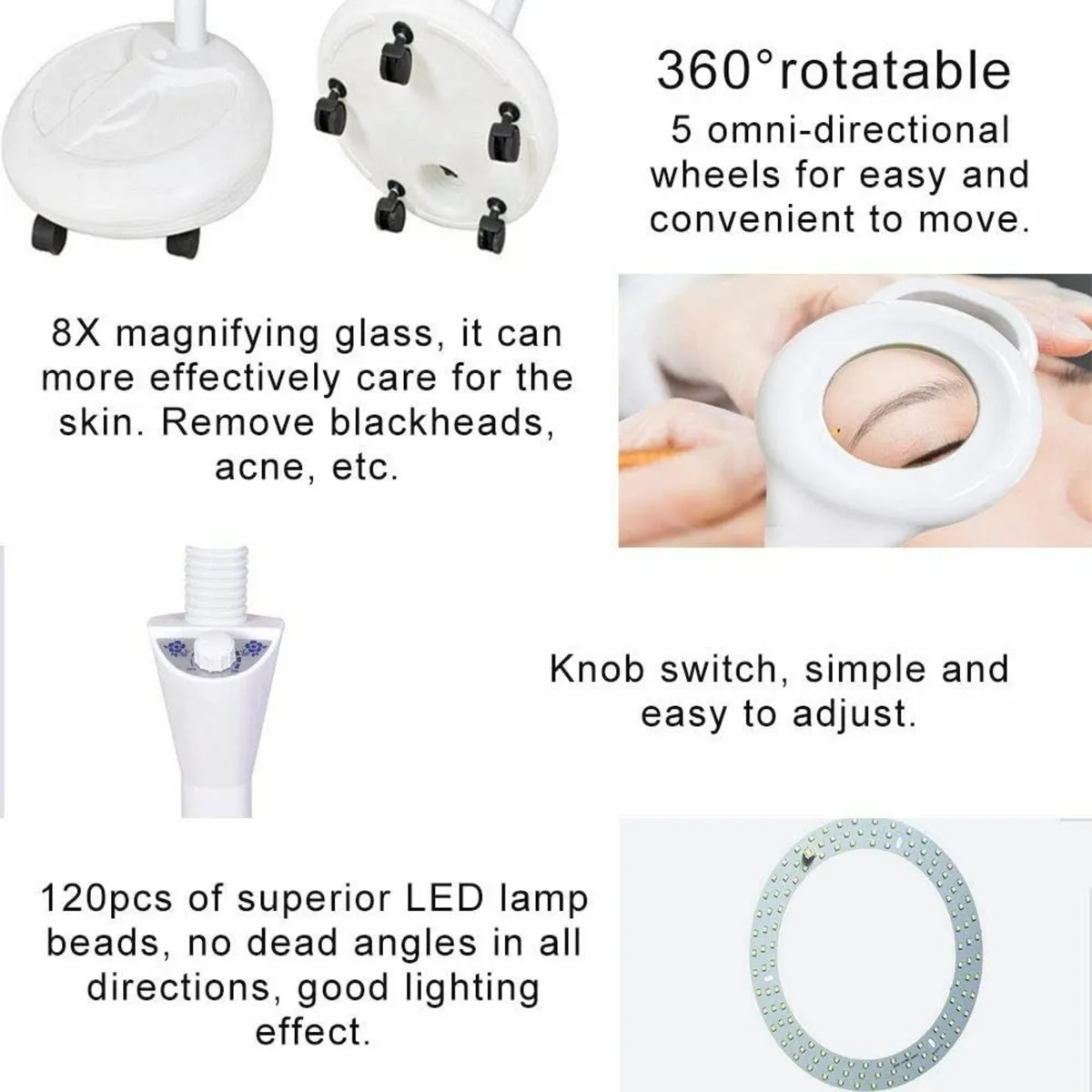 LED Beauty Salon Cold Light Lamp Adjustable 8X - Image 4