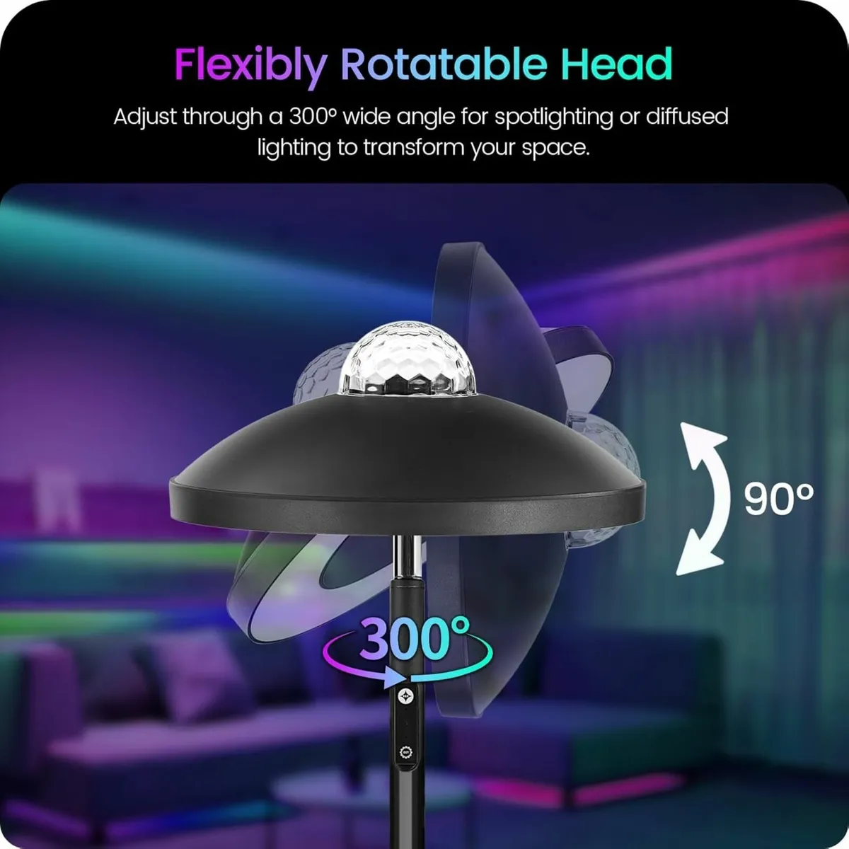 LED Floor Lamp with RGB Galaxy Projector 18W - Image 4