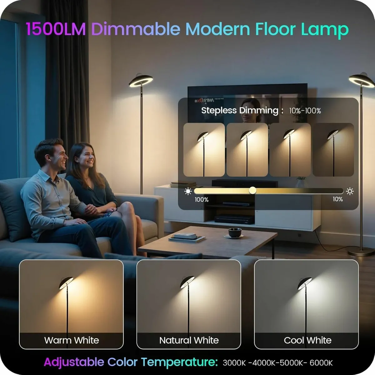 LED Floor Lamp with RGB Galaxy Projector 18W - Image 3