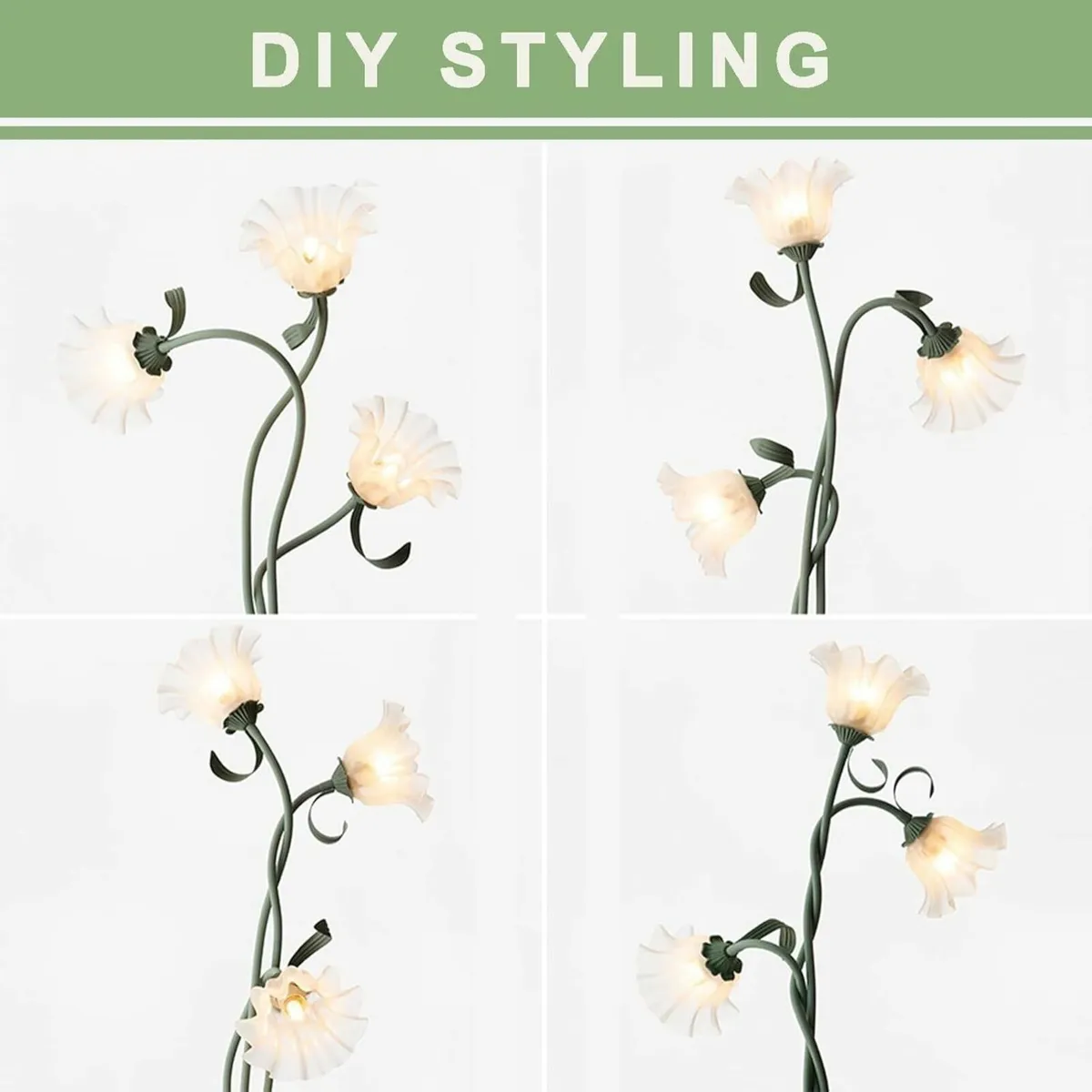 Green Flowers Floor Lamp 3-Color DIY Standing for - Image 4