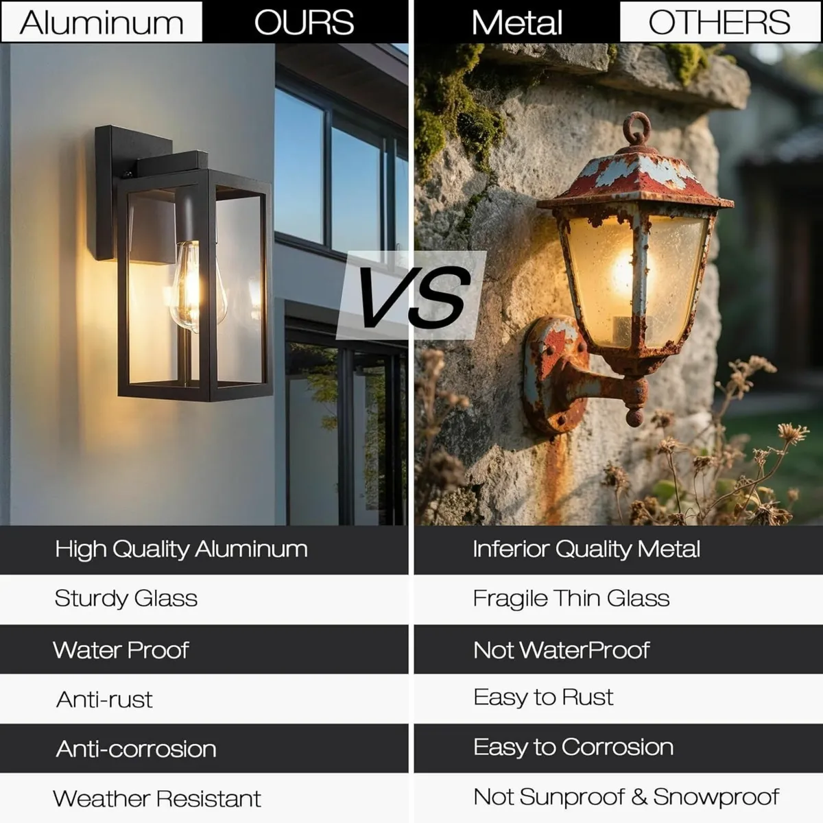 Outdoor Wall Lights Aluminum Outside Light Mains - Image 3