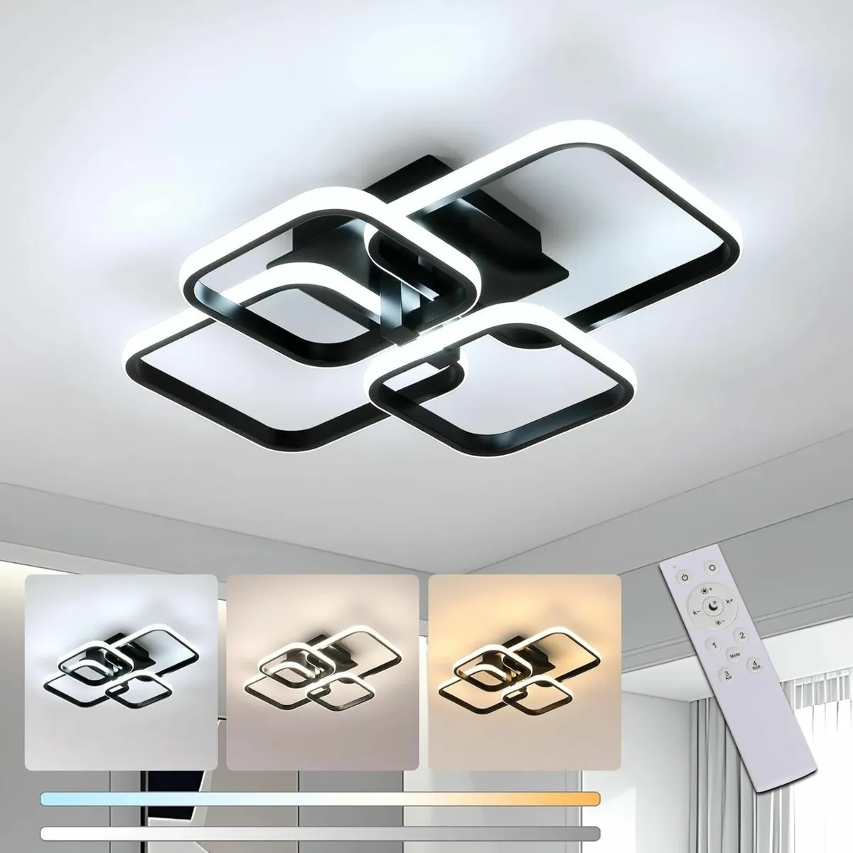 Dimmable LED Ceiling Light 48W Rectangle Design - Image 1