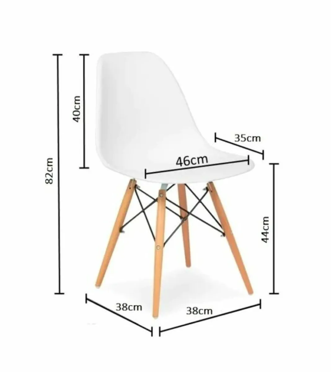 Nordic Dining Set 4 chairs Black . - Image 3