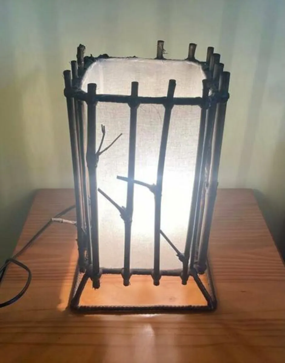 Rustic Wooden Branch Table Lamp - Image 1