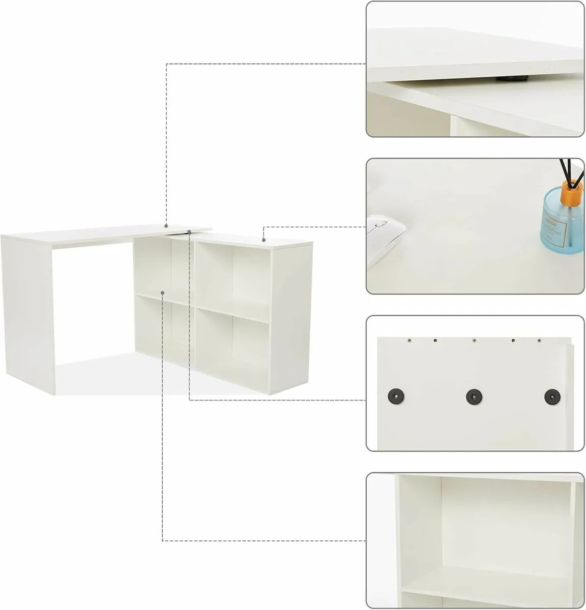 L Shaped Desk 360degrees Rotating Direction 106 x - Image 4