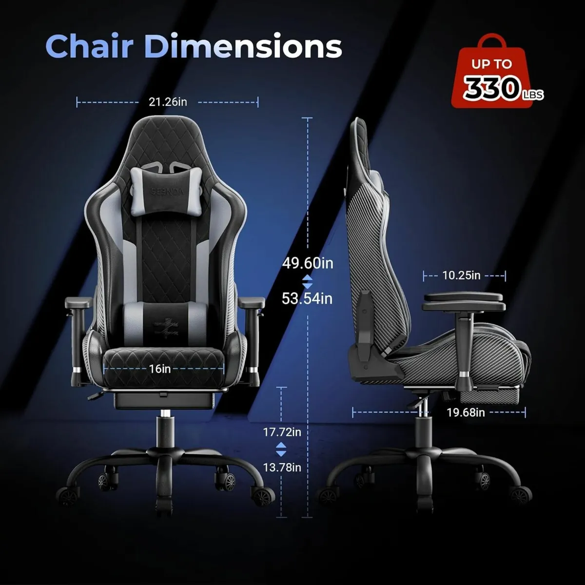 GCPro-10 Gaming Chair 145degrees Reclining Office - Image 3