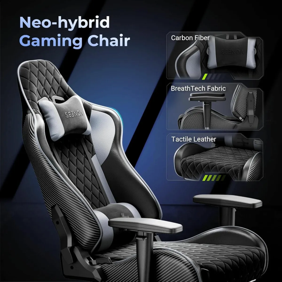GCPro-10 Gaming Chair 145degrees Reclining Office - Image 4