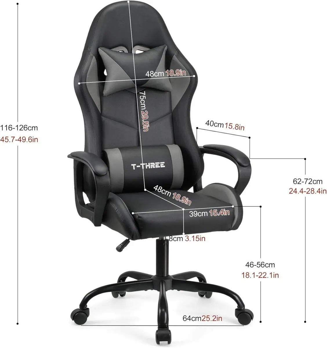 High-back ergonomic gaming chair computer office - Image 3